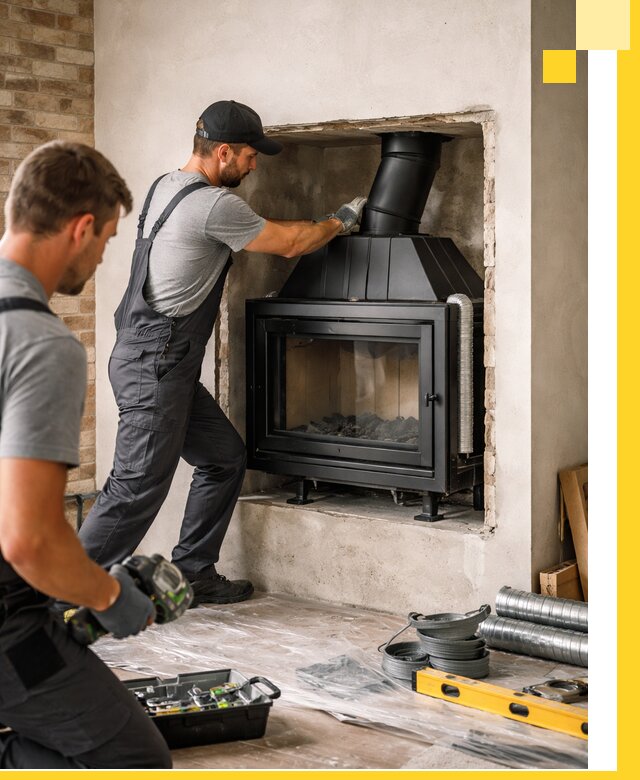 Установка каминных топок в Кирове-Чепецке: монтаж, подключение
