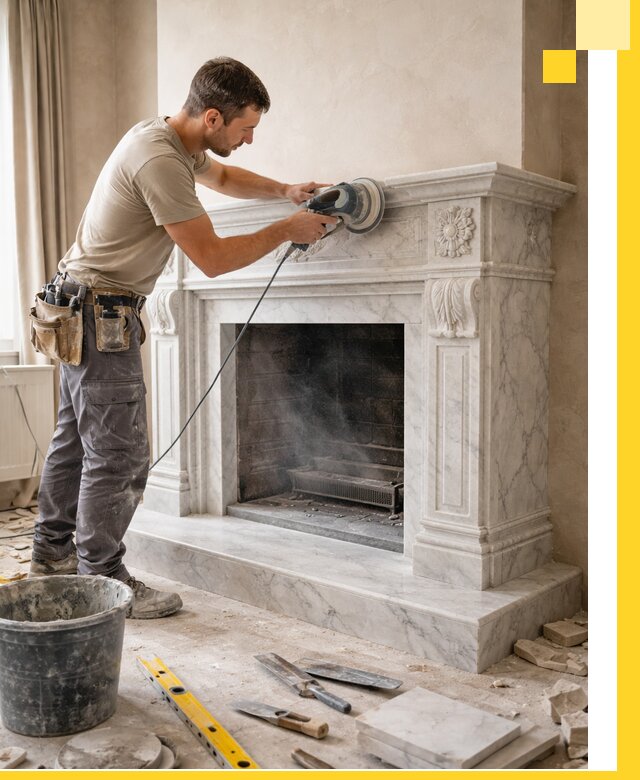 Изготовление и установка мраморных каминов в Кирове-Чепецке под ключ