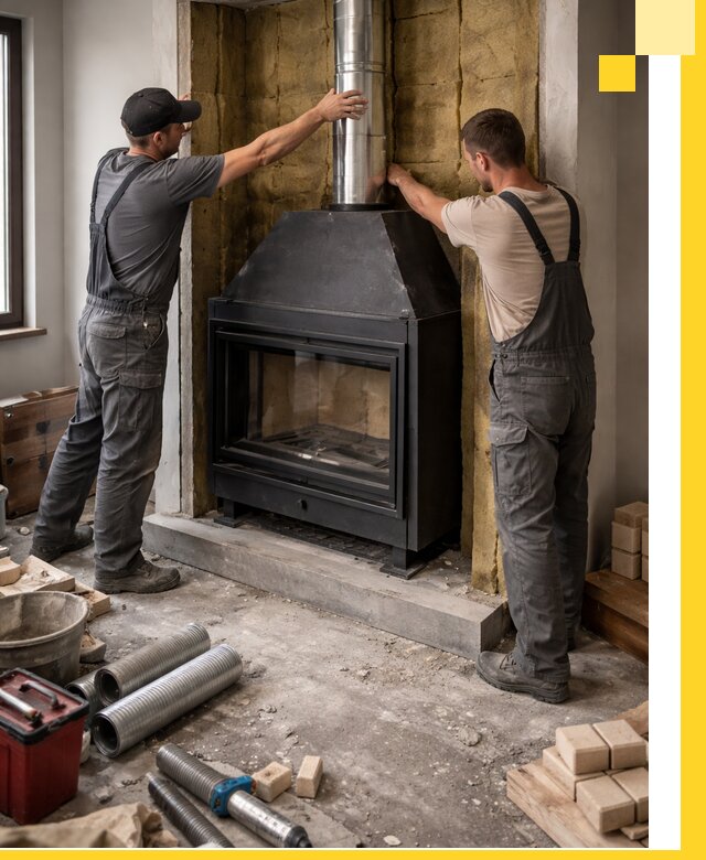 Изготовление и монтаж закрытых каминов в Кирове-Чепецке под ключ