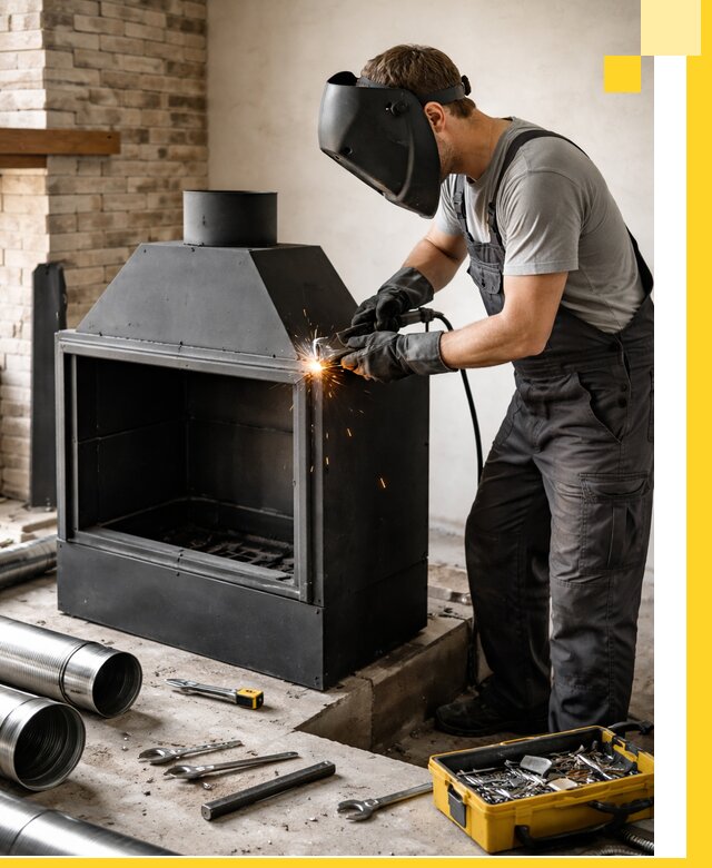 Продажа и установка металлических каминов в Кирове-Чепецке под ключ