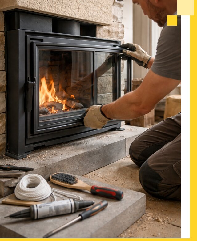 Производство, монтаж и доставка каминов со стеклом в Кирове-Чепецке