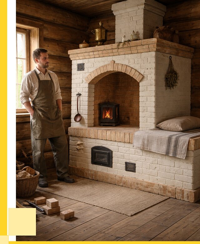 Русские печи с лежанкой под ключ в Кирове-Чепецке от 163110 р. ЭриданКрв