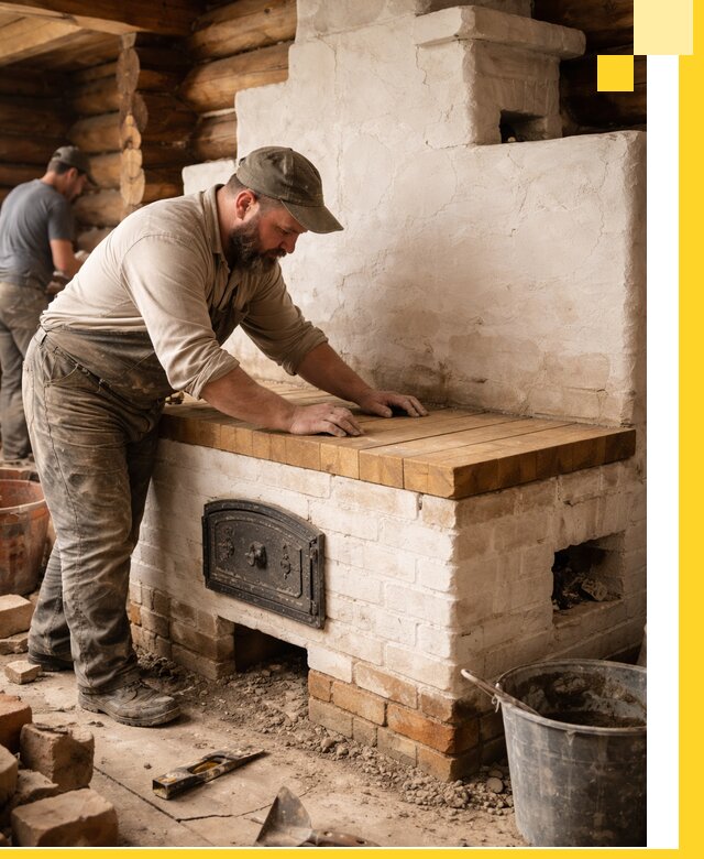 Проектирование и установка русской печи с лежанкой в Кирове-Чепецке