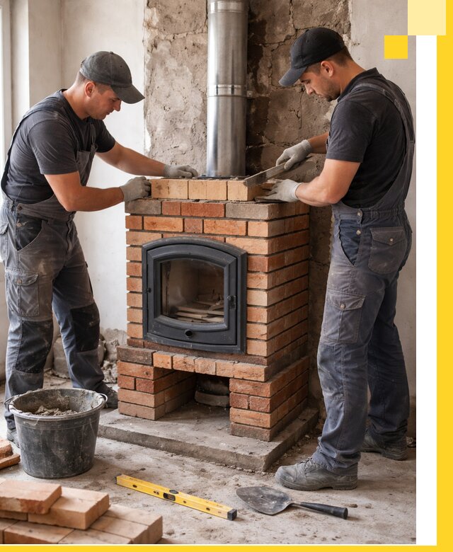 Монтаж печи камина под ключ в Кирове-Чепецке с гарантией и пусконаладкой