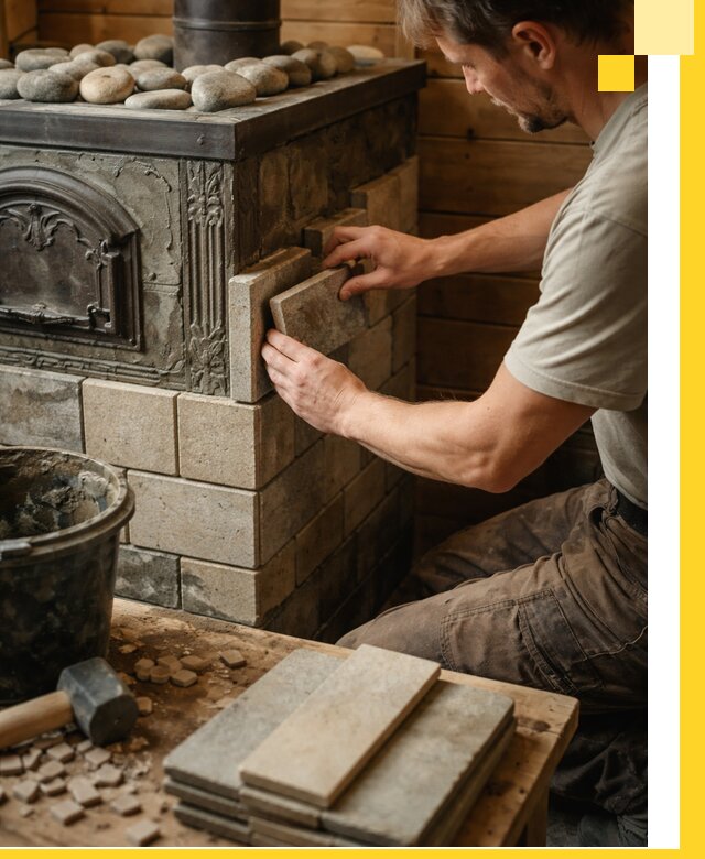 Облицовка банных печей в Кирове-Чепецке профессиональная отделка