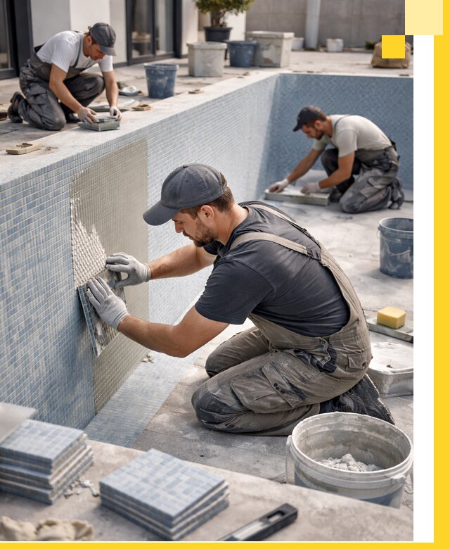 Облицовка бассейнов в Кирове-Чепецке плитка мозаика гидроизоляция