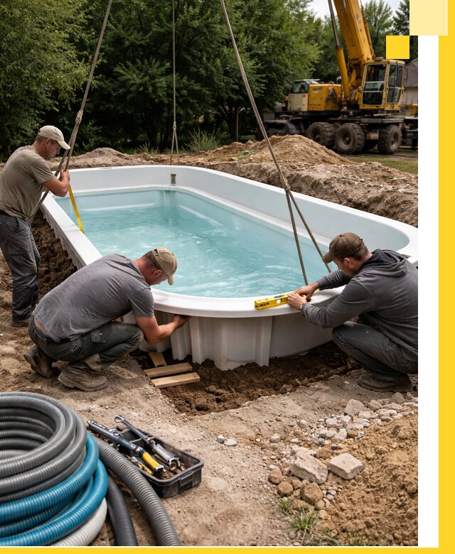 Установка и монтаж композитных бассейнов под ключ в Кирове-Чепецке