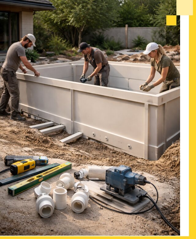 Установка полипропиленовых бассейнов под ключ в Кирове-Чепецке