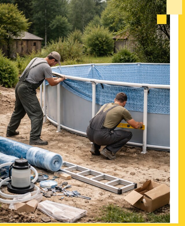 Установка и монтаж каркасных бассейнов в Кирове-Чепецке под ключ