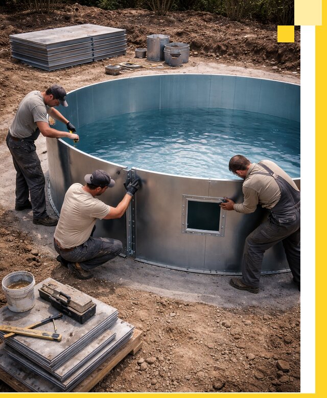 Круглые бассейны под ключ в Кирове-Чепецке проектирование и монтаж