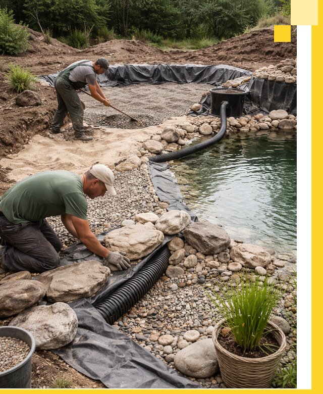 Строительство природных бассейнов и озер в Кирове-Чепецке под ключ