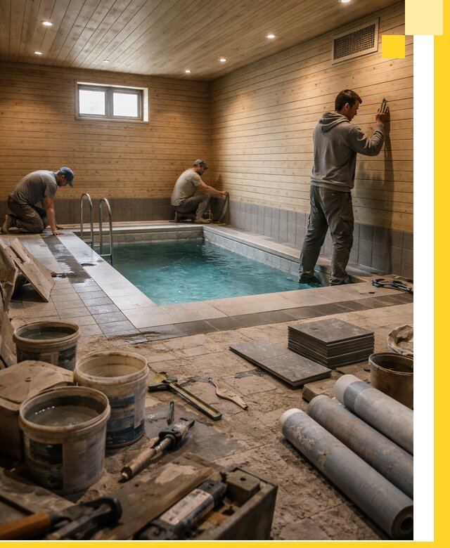 Строительство бани с бассейном и сауной под ключ в Кирове-Чепецке