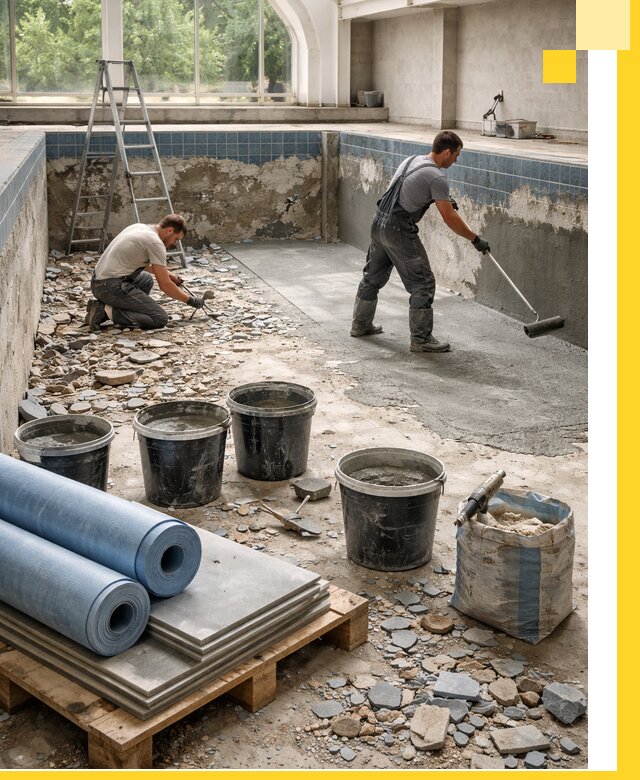 Реконструкция бассейнов в Кирове-Чепецке: ремонт, гидроизоляция