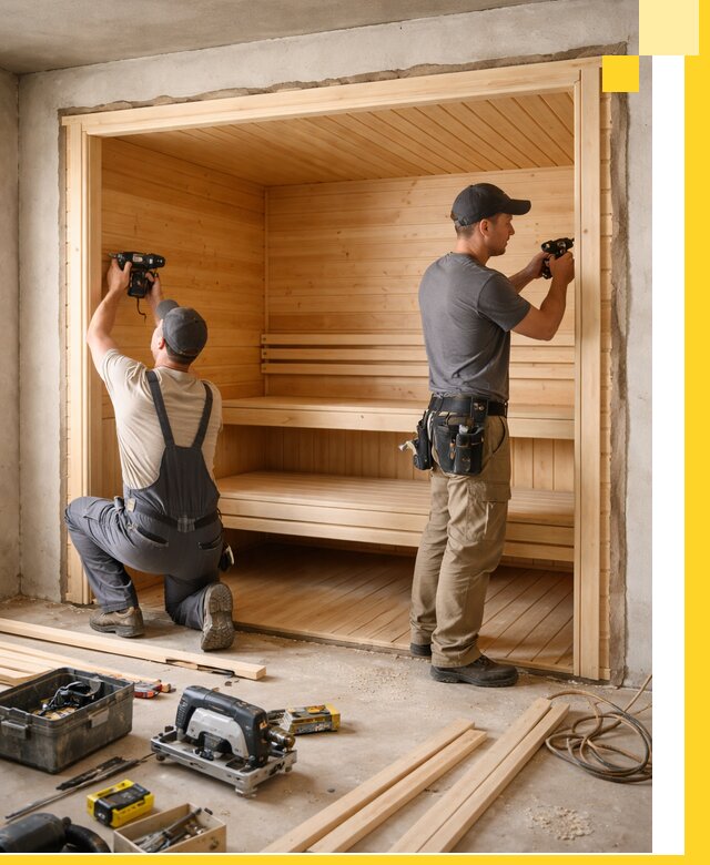 Монтаж саун под ключ в Кирове-Чепецке — проектирование и установка