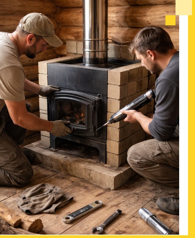 Монтаж и установка печи в бане под ключ с гарантией в Кирове-Чепецке