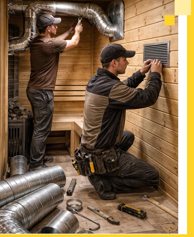 Проектирование и монтаж вентиляции бани в Кирове-Чепецке под ключ