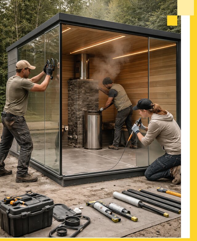 Проектирование и строительство стеклянных бань в Кирове-Чепецке