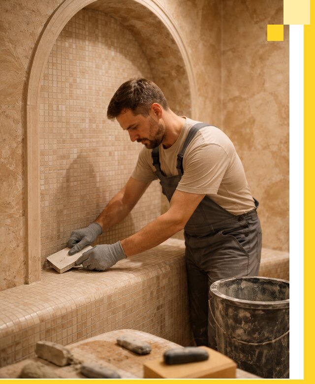 Профессиональная отделка хамамов с мозаикой под ключ в Кирове-Чепецке