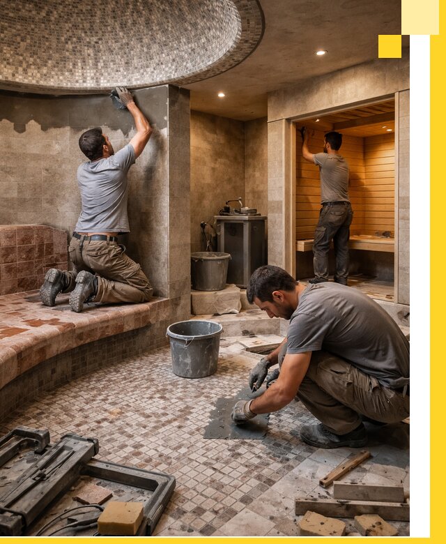 Проект и строительство хамама бани и сауны под ключ в Кирове-Чепецке