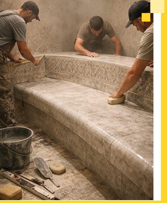 Изготовление и установка сидений для хамама в Кирове-Чепецке