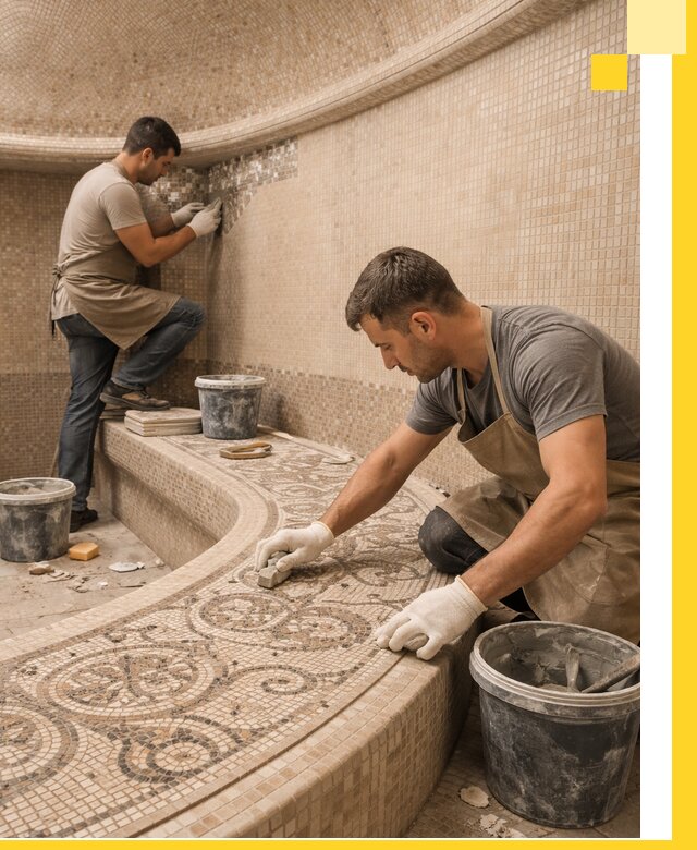 Плитка для хамама в Кирове-Чепецке, укладка, подбор и поставка